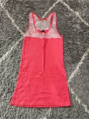 American Eagle Outfitters Coral Lace Trim Tank